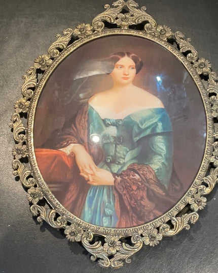 Vintage Ornate Italy bubble glass print •artists sister” By Gustav Richter