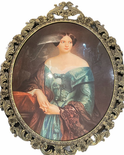 Vintage Ornate Italy bubble glass print •artists sister” By Gustav Richter