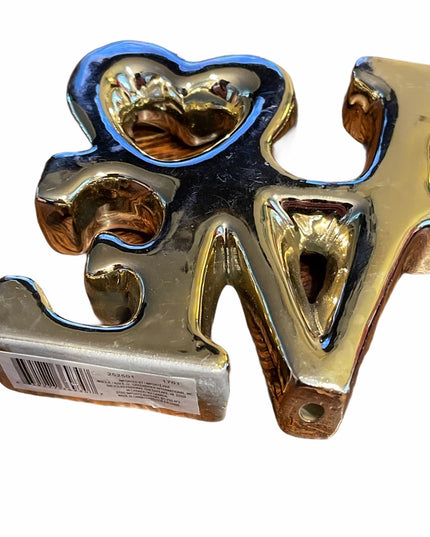 Ceramic silver metalic LOVE figurine
