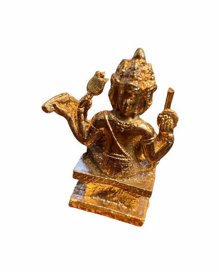 Gold finish metal Statue Shiva? 2 sided Religious
