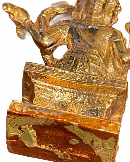 Gold finish metal Statue Shiva? 2 sided Religious