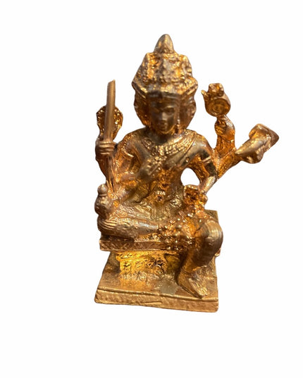 Gold finish metal Statue Shiva? 2 sided Religious