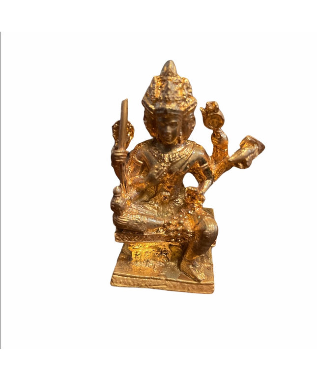 Gold finish metal Statue Shiva? 2 sided Religious