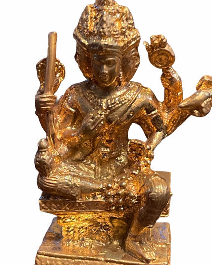 Gold finish metal Statue Shiva? 2 sided Religious