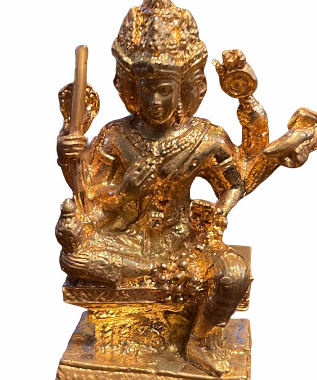 Gold finish metal Statue Shiva? 2 sided Religious