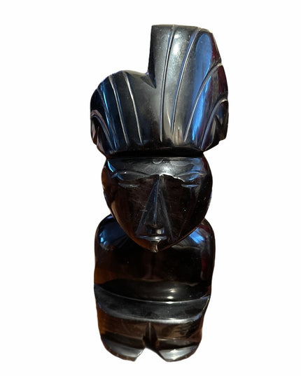 Mexico obsidian Mayan Aztec statue sculpture Onyx