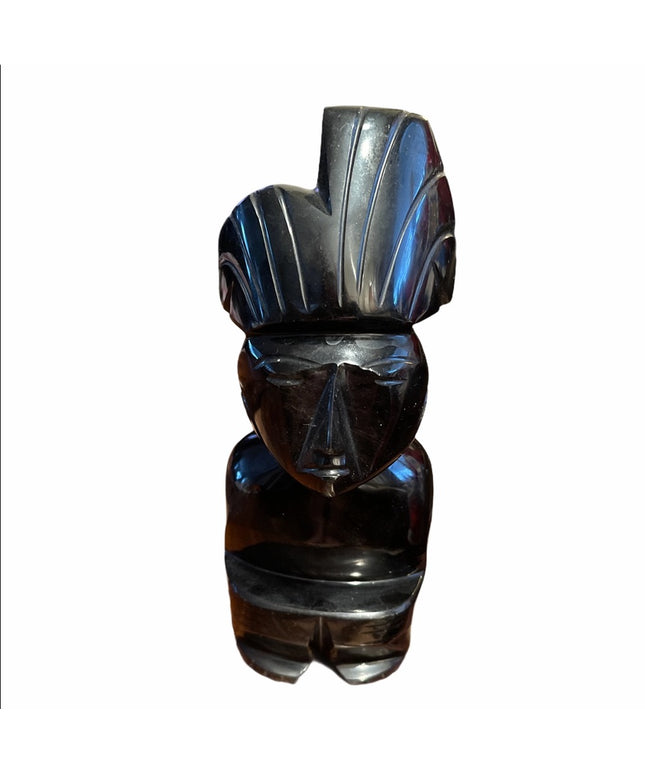 Mexico obsidian Mayan Aztec statue sculpture Onyx