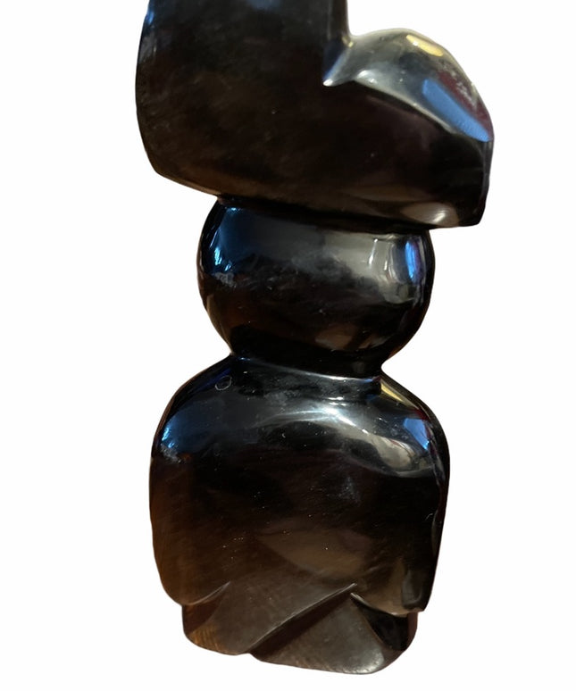 Mexico obsidian Mayan Aztec statue sculpture Onyx