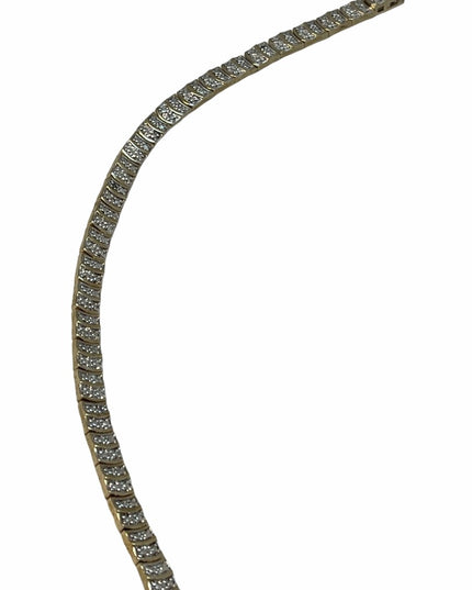 Sterling silver illusion bracelet gold plt finish