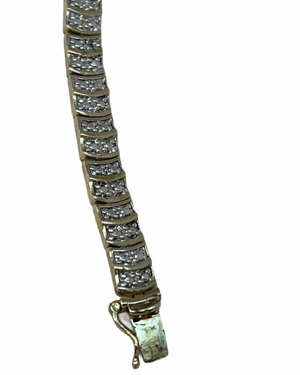 Sterling silver illusion bracelet gold plt finish