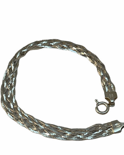 Sterling silver Italy weave multi strand bracelet