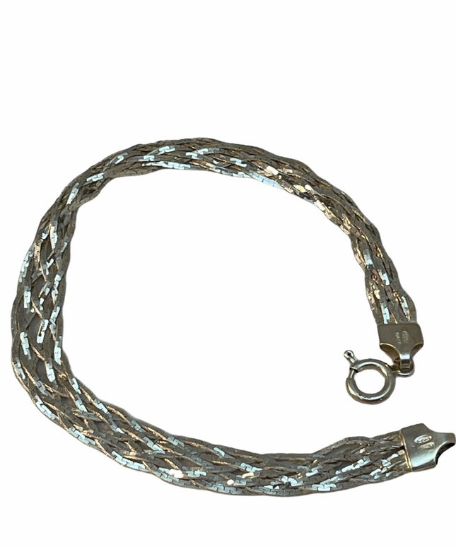 Sterling silver Italy weave multi strand bracelet