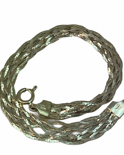 Sterling silver Italy weave multi strand bracelet
