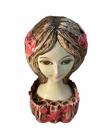 VTG C1950s Lady head RARE lipstick holder boudoir