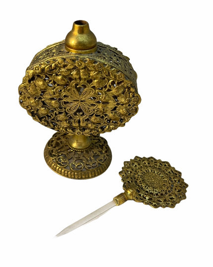 Vintage C1940s France Ormolu brass perfume bottle