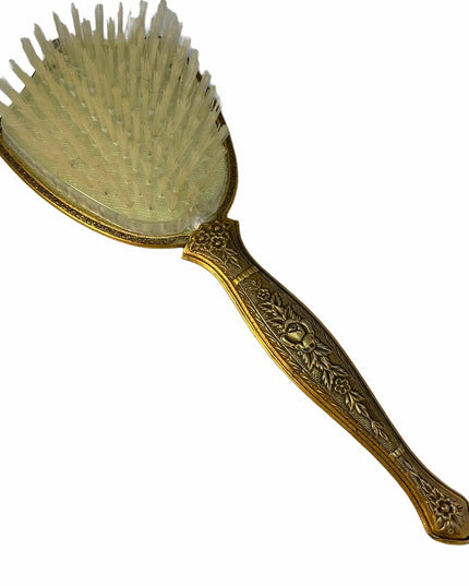 VTG c1940s brass finish Ormolu flower brush France