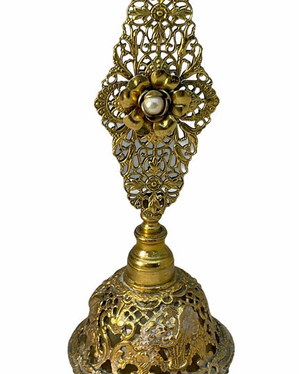VTG C1940s France brass perfume bottle Ormolu