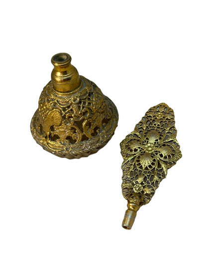 VTG C1940s France brass perfume bottle Ormolu