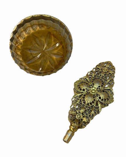 VTG C1940s France brass perfume bottle Ormolu