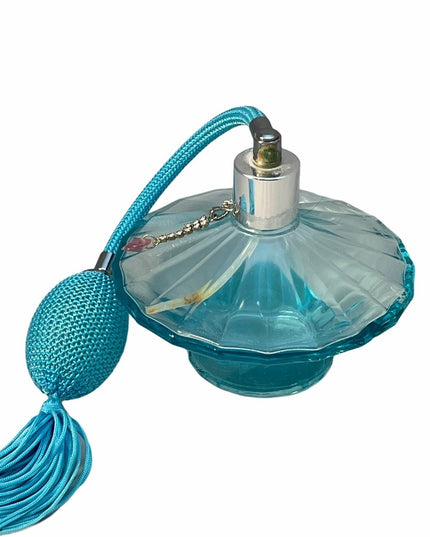 Blue glass perfume bottle atomizer