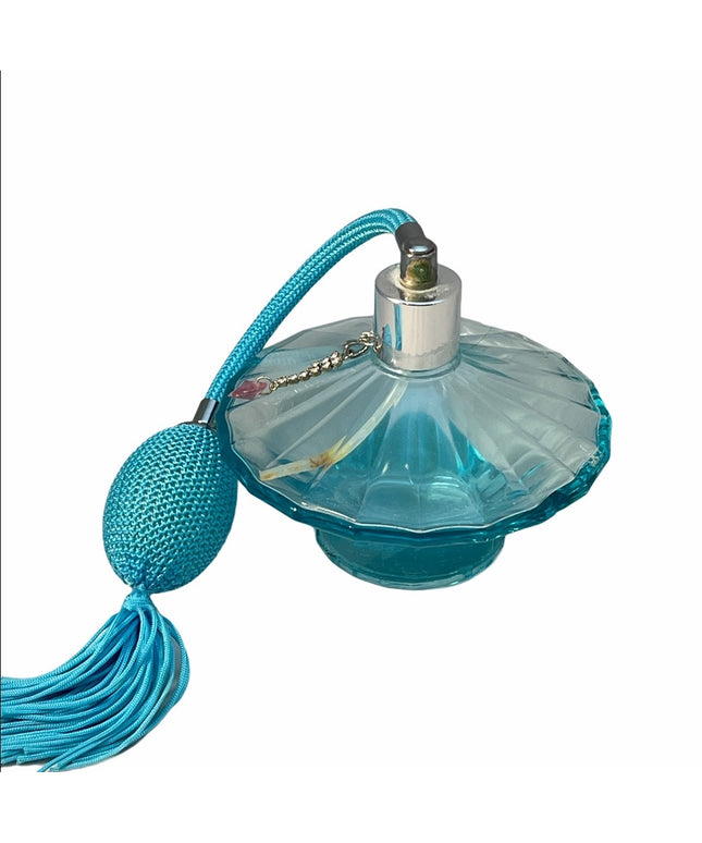 Blue glass perfume bottle atomizer
