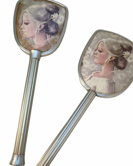 VTG C1960s brush & mirror set silver finish