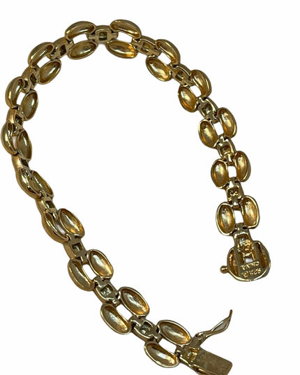 Sterling silver gold plt illusion link bracelet