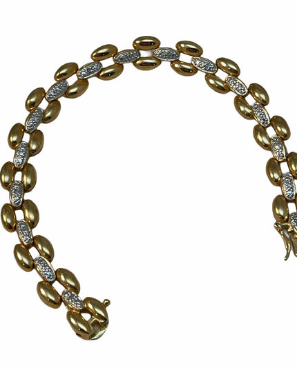Sterling silver gold plt illusion link bracelet