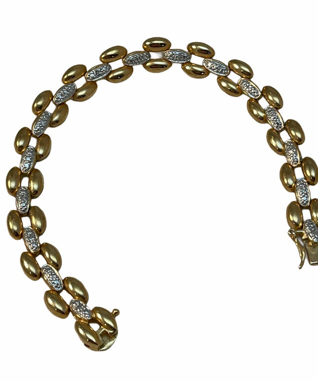 Sterling silver gold plt illusion link bracelet