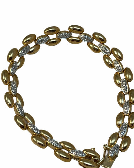 Sterling silver gold plt illusion link bracelet