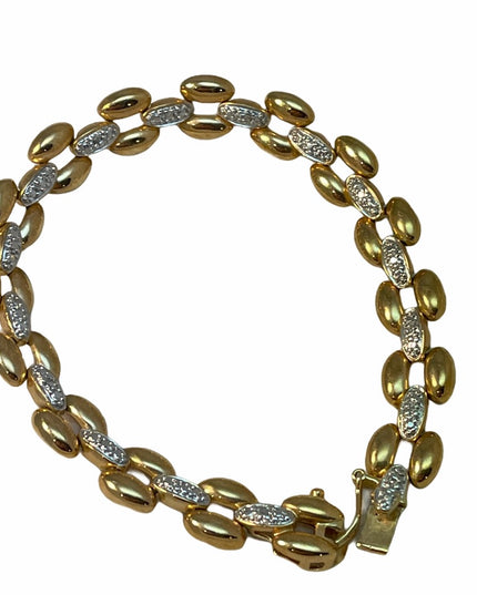 Sterling silver gold plt illusion link bracelet