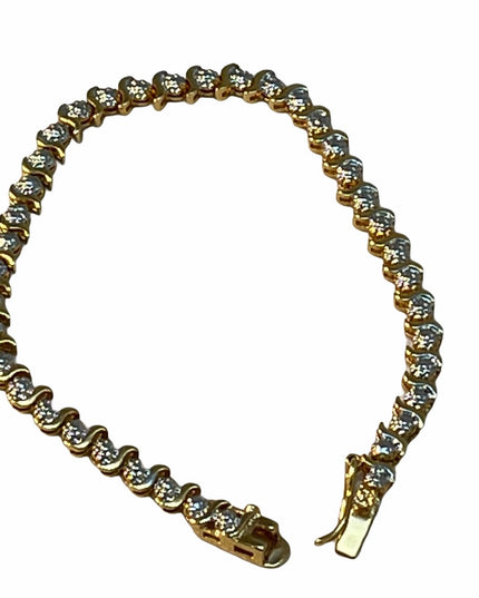 Sterling silver gold plt illusion bracelet