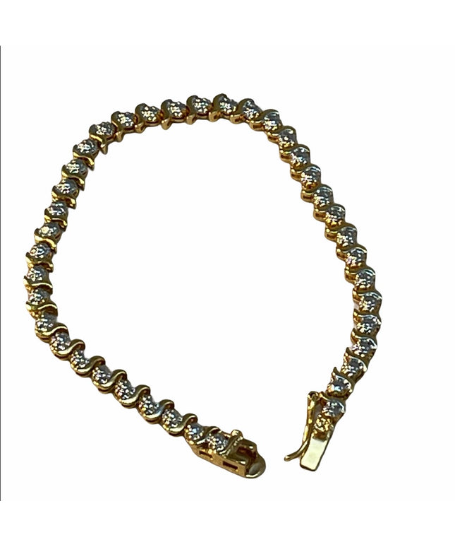 Sterling silver gold plt illusion bracelet