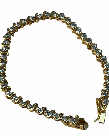 Sterling silver gold plt illusion bracelet