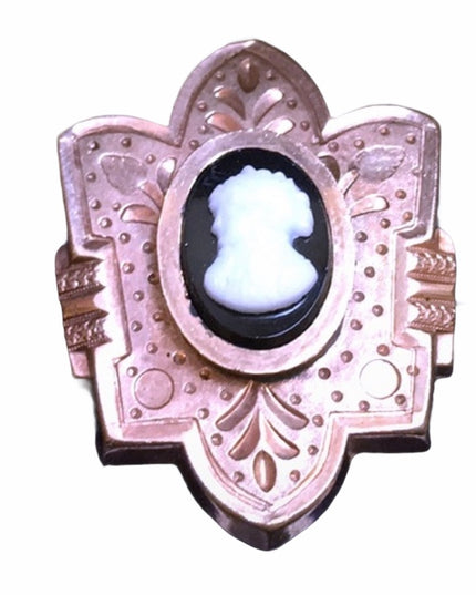 Antique Victorian GF cameo etched brooch pendant