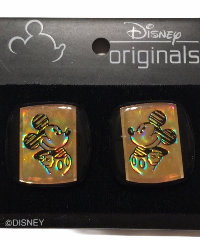 Vintage Disney originals Mickey Minnie Reflective Holographic Clip on earrings