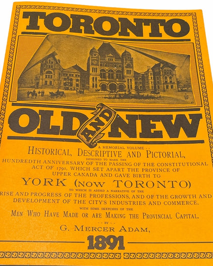 Vintage C1972 Toronto Old & New Historical book