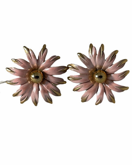 VTG Pink enamel Gold finish Marvella Cufflinks NWT