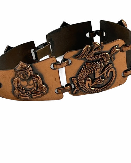 VTG Copper Buddah dragon link Bracelet