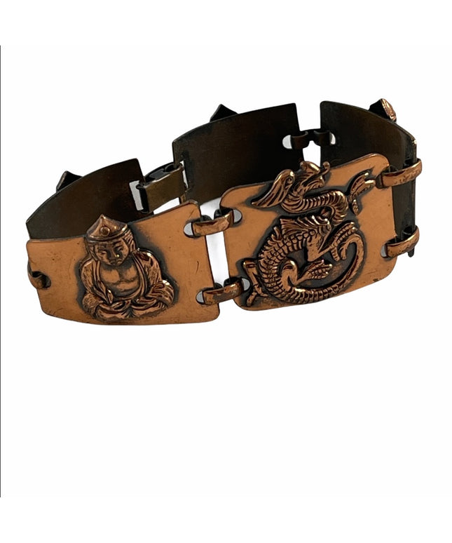VTG Copper Buddah dragon link Bracelet