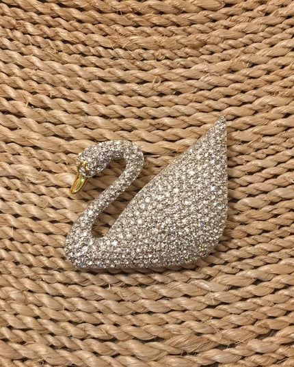 Swarovski (swan) crystal pave brooch Anniv…