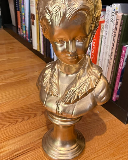 Vintage gold Plaster boy bust display statue PRICE FIRM