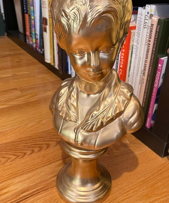 Vintage gold Plaster boy bust display statue PRICE FIRM