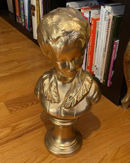 Vintage gold Plaster boy bust display statue PRICE FIRM