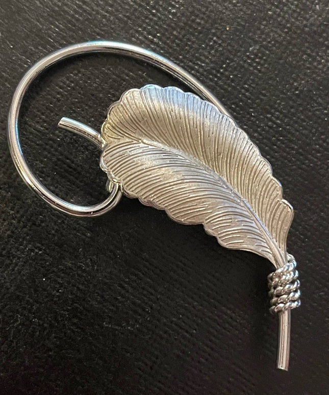Vintage Sterling Silver Boyd Bond Leaf Brooch