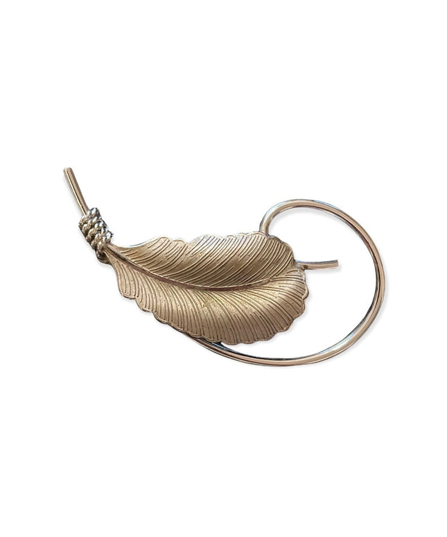 Vintage Sterling Silver Boyd Bond Leaf Brooch