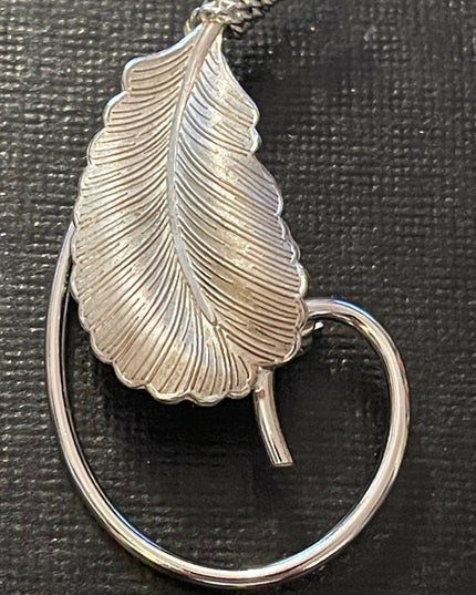 Vintage Sterling Silver Boyd Bond Leaf Brooch