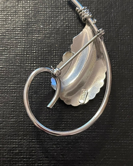 Vintage Sterling Silver Boyd Bond Leaf Brooch