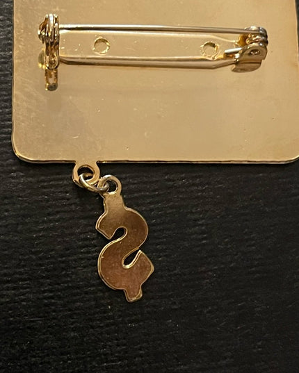 FUN Credit card “fastercard” brooch with money symbol