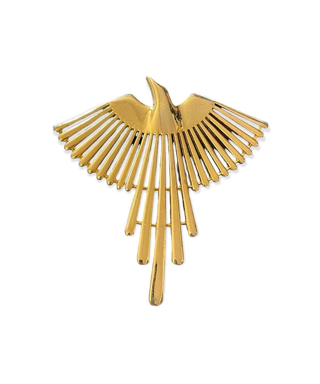 JJ Vintage eagle Phoenix Rising gold tone metal LG brooch